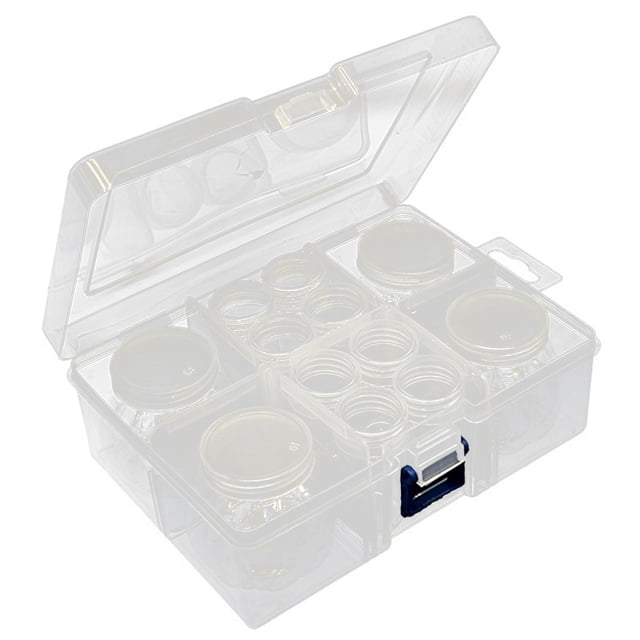 Lipstore Bead Organizer Clear Empty Rectangle Dustproof Bead Storage Containers with Lids 4 Pumpkin 8 Round