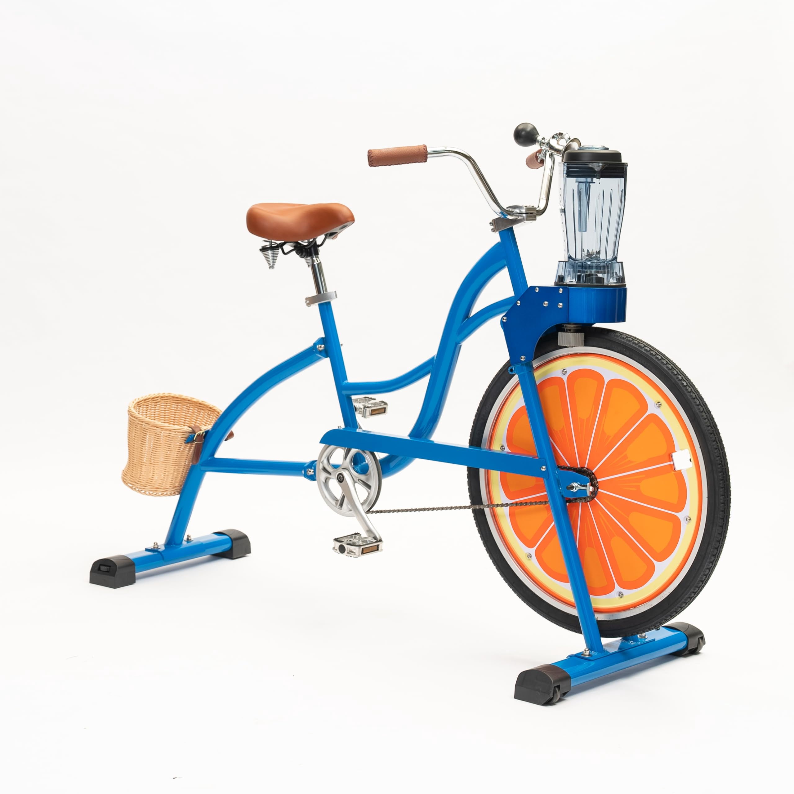 Blender Bike for Fitness, Smoothie Bike Juicer with Pedal, Stationary Bicycle for Party, Carnival, Camping, Indoor & Outdoor Use, Blue