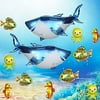 12 Pcs Foil Balloons Ocean Animals Themed Party Decoration Cartoon Large Shark Splash Tropical Fish Birthday Supplies for Kids Baby Shower Wedding Pool Party Decoration