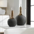 thumbnail image 2 of Uttermost Arnav 2-Piece Ceramic Crystal Metal Bottle Set in Matte Black and Gold, 2 of 4