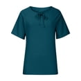 thumbnail image 4 of Verano mujer moda cuello redondo con cordones manga corta Color sólido camisa Casual camisetas Fridja zx1080, 4 of 8