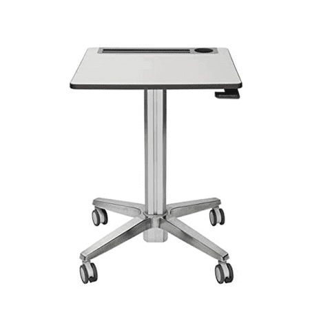 Ergotron - LearnFit Mobile Standing Desk, Rolling Laptop Sit Stand Desk - Tall, Grey