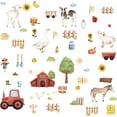 thumbnail image 2 of 1set 8 Sheets 8 styles PVC Waterproof Wall Stickers Self-Adhesive Decals for Window or Stairway Home Decoration Rectangle Farm Animal 200x145mm about 1 sheets/style, 2 of 9
