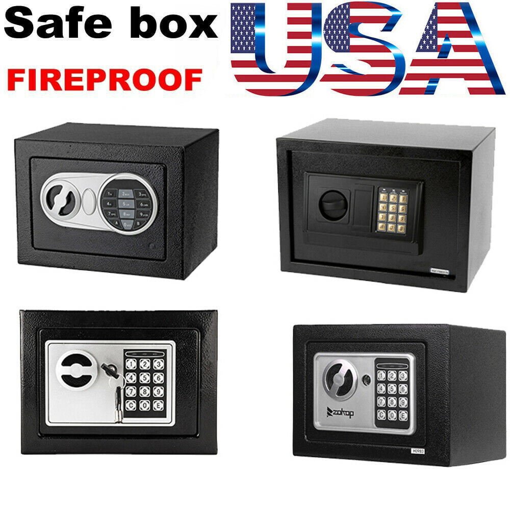 Mini Book Safe Box Lock Vault Water Fire Proof Home Money Cash Sentry Key Black 