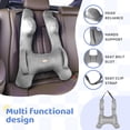 thumbnail image 4 of FLORICH Car Travel Pillow for Kids, Removable Cover H-Shaped Pillow for Adult and Children, Road Trips Pillow for Car, Gray, 4 of 7