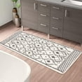 thumbnail image 6 of Bathroom Runner Rug 18x47 inch Long Boho Bath Mat Non-Slip Moroccan Farmhouse Gray Bath Rug Soft Velvet Machine Washable Bathroom Mats for Tub Sink Shower, 6 of 6