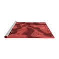 thumbnail image 2 of Ahgly Company Machine Washable Indoor Square Abstract Red Modern Area Rugs, 6' Square, 2 of 4