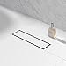 thumbnail image 3 of Bernkot Linear Shower Drain 12" Tile Insert Drain Grate Brushed 304 Stainless Steel with Hair Strainer Thread Adapter Fits US Flange Drain Base System, 3 of 4