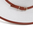 thumbnail image 5 of Straw Boater Hat Womens Sun Hat UV Protection Flat Brim Hats for Women Summer Hats for Beach Travel Vacation, 5 of 5