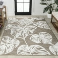 thumbnail image 5 of JONATHAN Y HAWAII 8 x 10 Area Rug, Tobago Two-Tone Monstera Leaf - Brown/Ivory, HWC100B-8, 5 of 10