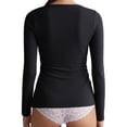 thumbnail image 3 of Emmalise Women’s Long Sleeve Scoop Neck Fitted Top Dark and Light Multipack S, 3 of 4