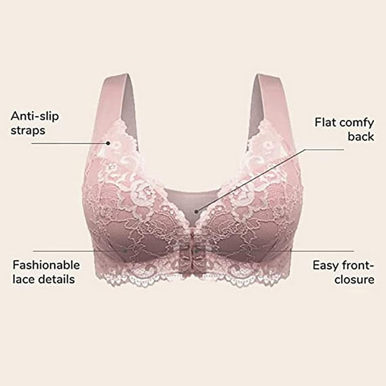 Women's Bra Front Closure 5D Shaping Seamless Push Up Lace Bras For Women  Sports Bra Low Support Low Support Sports Bra The Running Girl Sports Bra