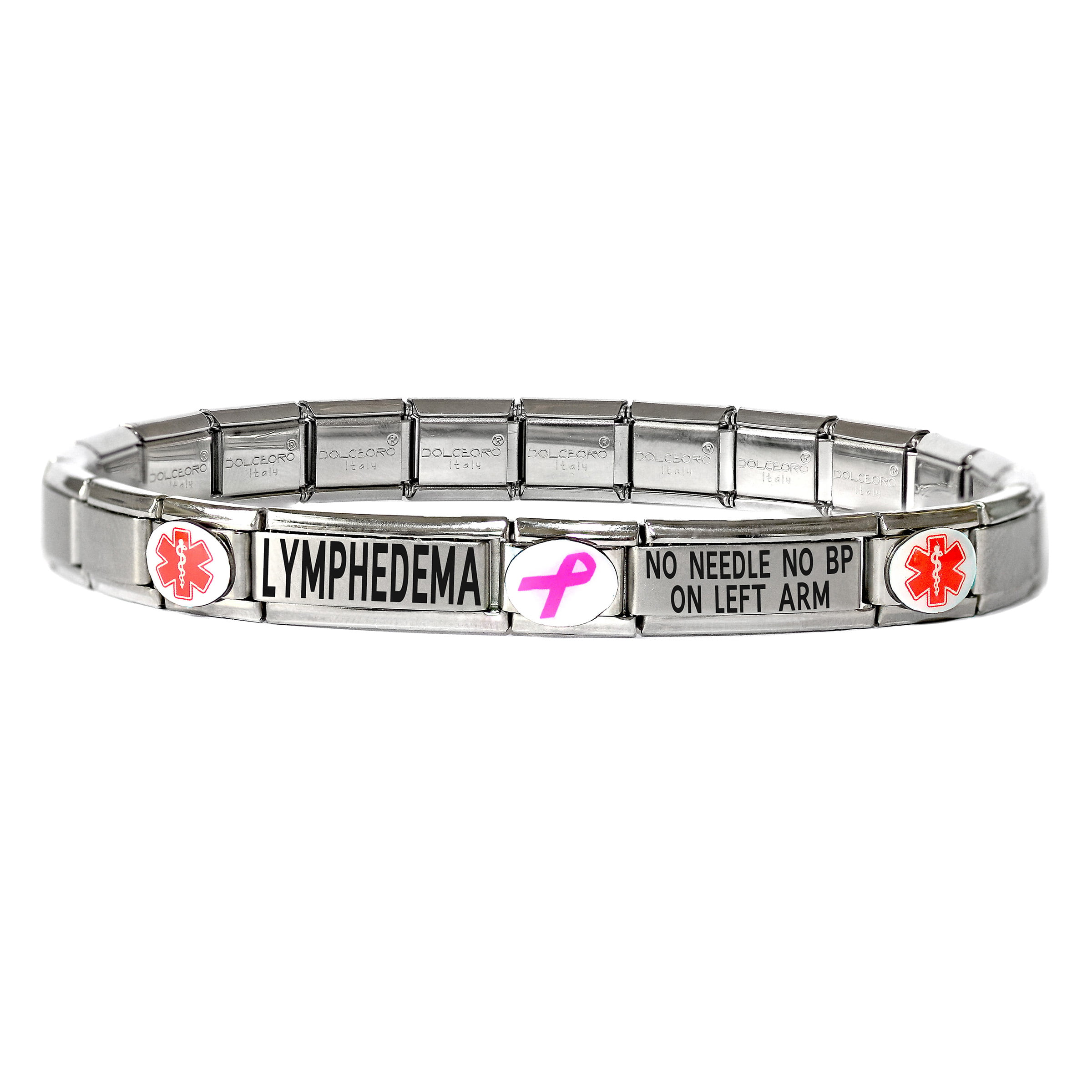 Put Details in Lift up Section, Customized Medical Card+Strips Free Medical Alert Bracelet for Men Womens Ladies ID Bangle Elastic Stainless Steel Personalised