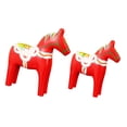 thumbnail image 4 of 2 estatuas de caballos para decoración del hogar, adorno de escritorio, figura de animal para oficina rojo, 4 of 6