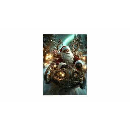 Christmas Decor- Steampunk Santa Claus Poster, One Sheet Wall Size 24''x36''