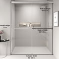 thumbnail image 5 of JESTOP 44-48"W or 56-60"W x 72"H Double Sliding Shower Door, Semi-frameless Bypass Bathroom Sliding Door with 1/4" (6mm) Tempered Glass for Walk-in Shower, Reversible Installation, 5 of 10