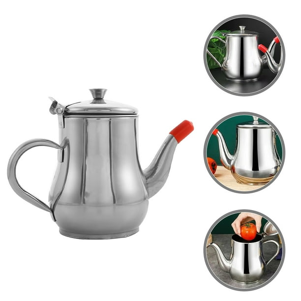unbranded Para Aceite Con Y Mango Resistente Para Cocina De Acero Inoxidable Plateado