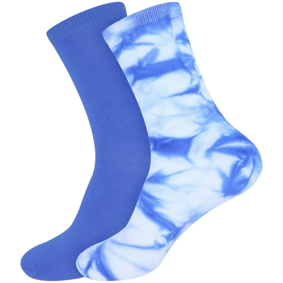 BambooMN Men's Bamboo Tie Dye Crew Socks - Assortment D - 2 pairs