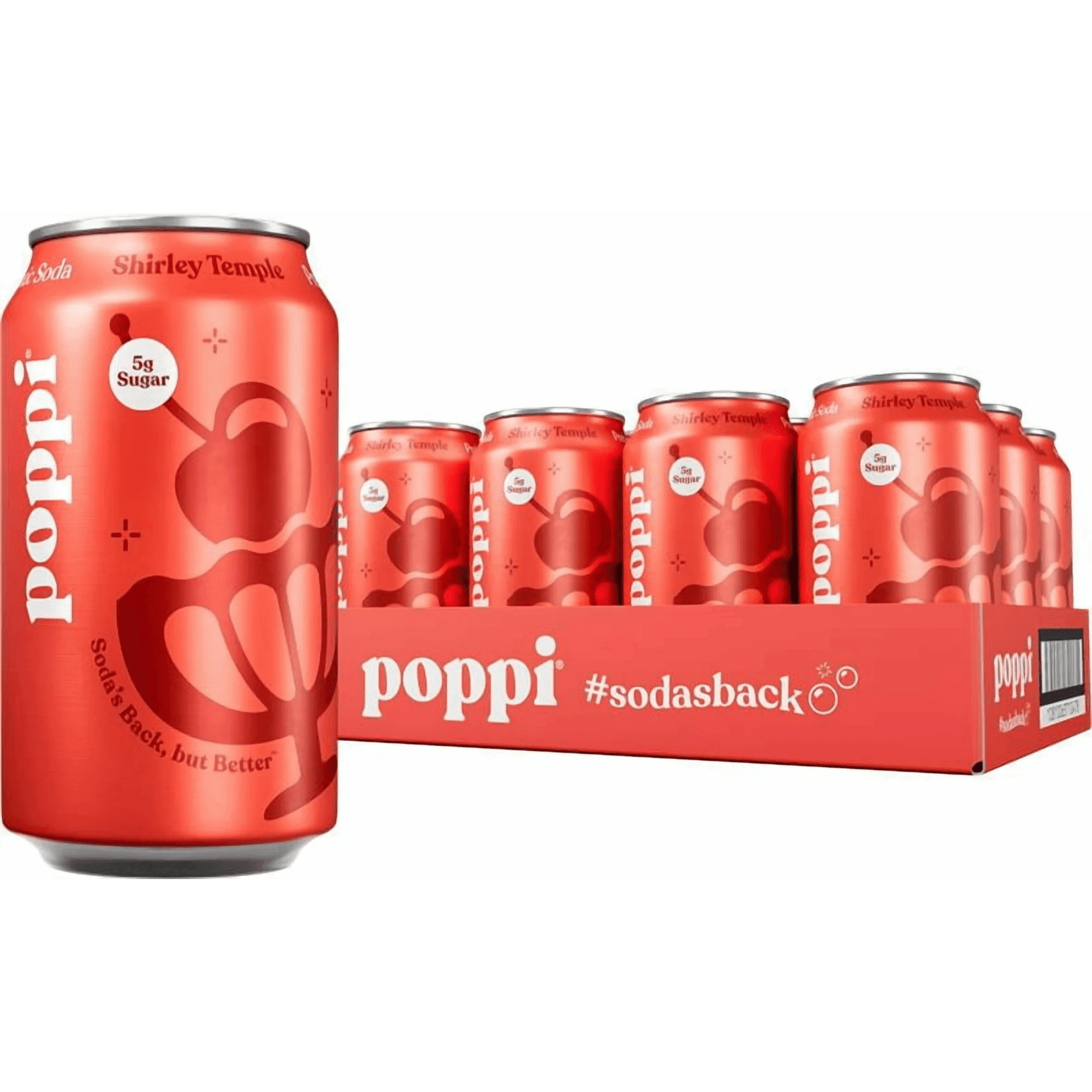 pipipi♥️ Poppi Shirley Temple Prebiotic Soda, 12oz, 8 Pack - Walmart.com
