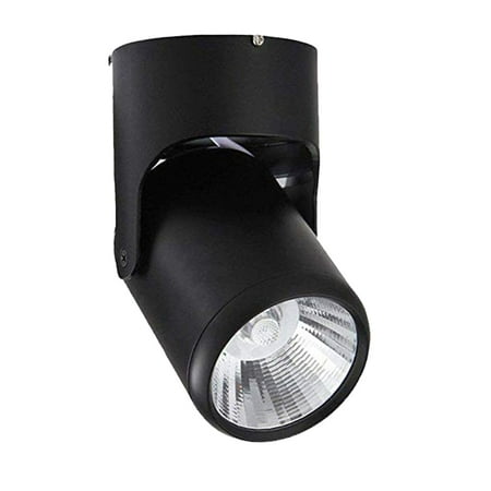 

NUOLUX Indoor 85-265V 7W LED Spotlight Adjustable Ceiling Downlight Surface Mounted COB Lighting Aluminum Wall Lamp Spot Light Warm White (Black)