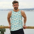 thumbnail image 6 of Fuzoiu White Geese and Flower Print Men's Workout Tank Tops,Sleeveless Gym Shirt Quick Dry,Fitness Bodybuilding T-Shirt,Muscle Athletic Workout Tee-Large, 6 of 7