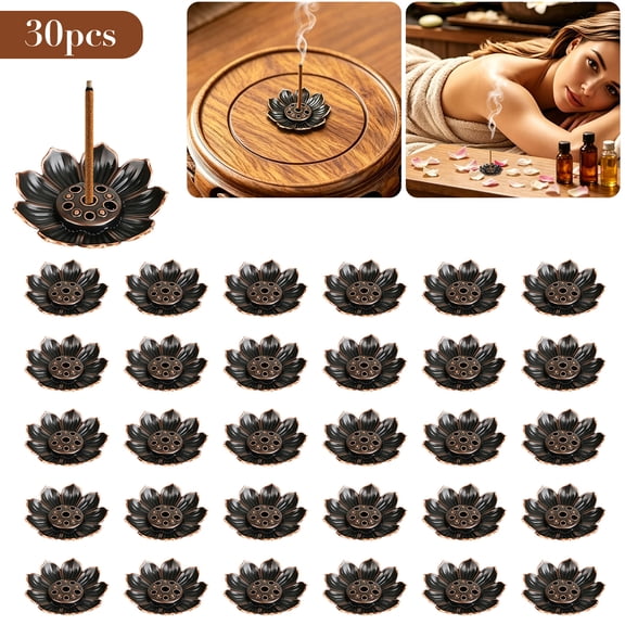 30pcs Stick Incense Holder Set, EEEkit Lotus Metal Incense Burner for Meditation, Yoga, Home Fragrance Decor