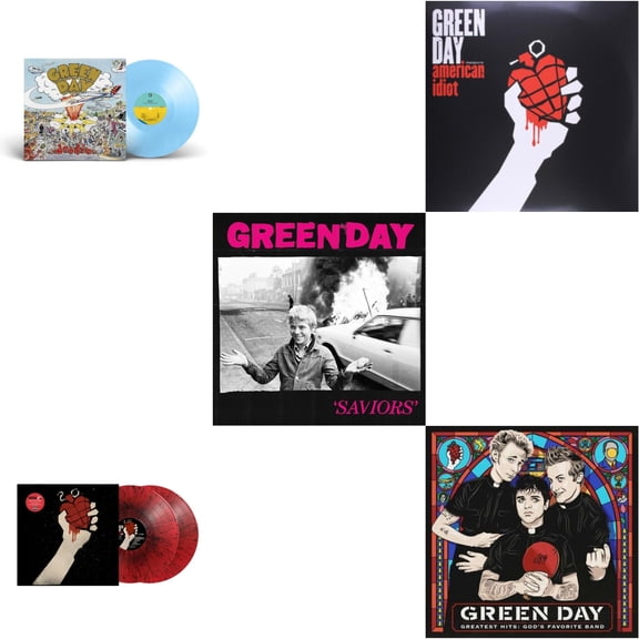 Dookie (X) (Baby Blue LP Vinyl) & American Idiot (2LP/Red & Black Splatter Vinyl) & Saviors (180G/Deluxe LP Vinyl) & American Idiot & Greatest Hits: God's Favorite Band (X)