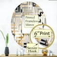 thumbnail image 3 of Designart "Serene Minimalist Polygons in Beige" Geometric Maze Round Wall Mirror - Oval Printed Decorative Mirror - Multiple Color Options, 3 of 5