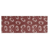 Maroon Footballs Pattern Kitchen Rug Mat,Kitchen Runner Rugs Non Skid Washable,Decorative Kitchen Floor Mats for Kitchen,Sink,Laundry,17"X47"
