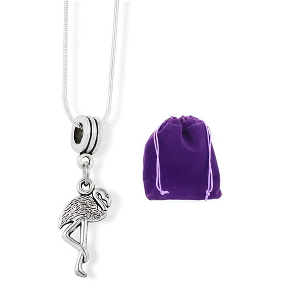 Flamingo Charm Snake Chain Necklace