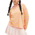 thumbnail image 1 of Gupgi Women's Striped Pullover Spring Loose Sweatshirt Casual Long Sleeve Crew Neck Tops, 1 of 5