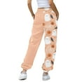 thumbnail image 5 of Wide Leg Sweatpants Women Halloween Ghost Pumpkin Printed High Elastic Waisted Drawstring Jogger Trousers with Pockets Comfy Athletic Track Pants, 5 of 5