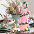 thumbnail image 4 of Easter Tree Decorations Flocked Ornament Pink with Random Color Accessories Tabletop Display for Home, 4 of 9