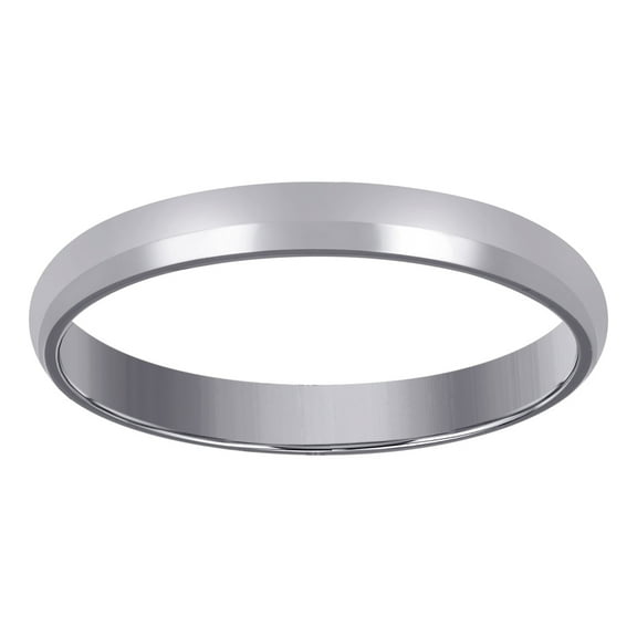 14k White Gold Unisex Dome Polished Comfort-fit 3mm Size 5 Wedding Engagement Band Ring Engagement Ring for Women and Me