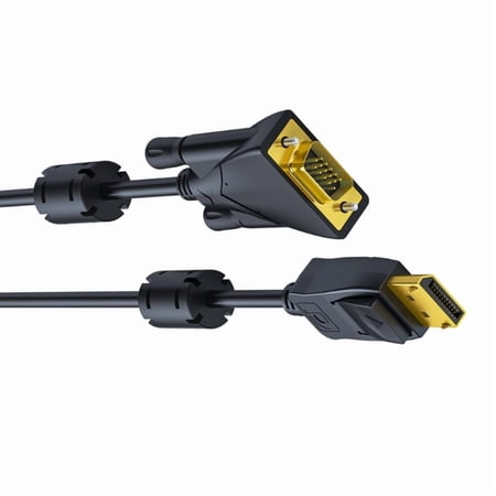 AOOOWER DP to VGA Adapter Cable Double Magnetic Rings Anti Interferences Design Ensures Long Distanced Connection