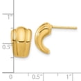 thumbnail image 2 of 14k Solid Yellow Gold Polished Hollow J-hoop Post Earrings 14.3x9.5mm Wide 7mm Thick Hoop Earring for Women, 2 of 2