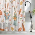 thumbnail image 2 of Pink Spring Easter Small Stall Shower Curtain, Waterproof Shower Curtains for Bathroom, Bunny Carrots Eggs Floral Botanical Washable Fabric Bath Curtain for Bathtub Decoration with Hooks 36x72 Inches, 2 of 9