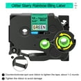 thumbnail image 2 of NineLeaf 6 Pack Compatible for Brother P-touch TZe-731L1 TZ-731L1 12mm 1/2'' Black on Green Rainbow Glitter Starry Bling TZe TZ Label Tape 0.47" x 26.2ft, 2 of 7