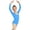 Blue, variant on Girls Ballet Gymnastics Leotard Long Sleeve V-Neck Nylon Spandex Moisture Wicking Dance Bodysuit Wine,Size 5-6 T