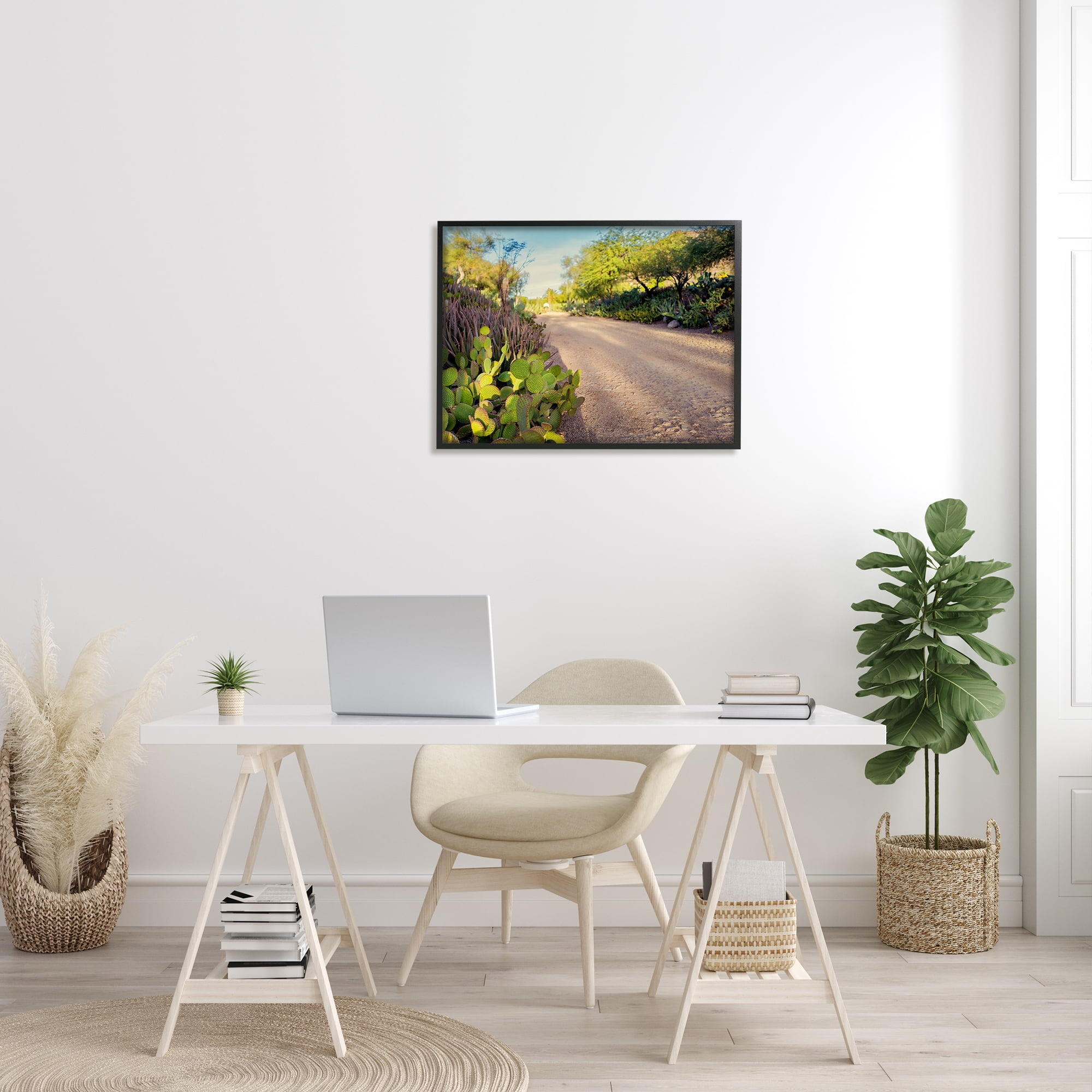 Stupell Industries Roadside Greenery Botanicals Arid Desert Cactus Plants Photograph Black Framed Art Print Wall Art, Design by Bill Carson Photography