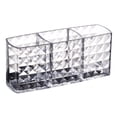 thumbnail image 4 of Organizador de escritorio con soporte de exhibición para brochas de maquillaje, caja de almacenamiento de cosméticos con patrón de diamante transparente de acrílico, 4 of 7