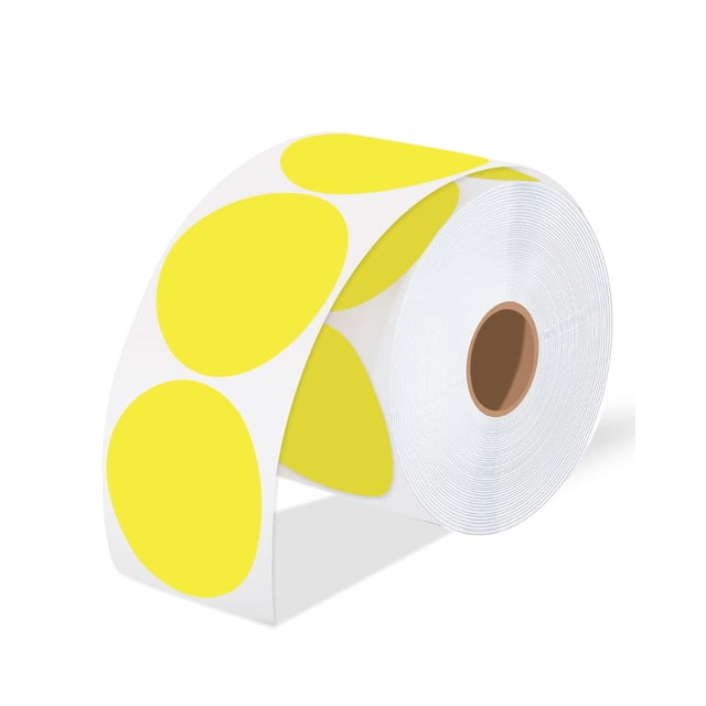 Etiquetas adhesivas térmicas iEager Circle, 7,62 cm, 500 etiquetas amarillas