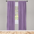 thumbnail image 4 of Ambesonne Abstract Window Curtains, Retro Rhombuses Pattern, Each 28" W x 95" L, Dark Purple Quartz Plum, 4 of 4