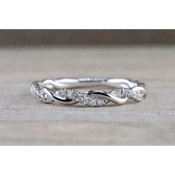 1.50Ct Round Cut Lab-Created Diamond Women Band Engagement Ring 14K White Gold Plated Sterling Silver