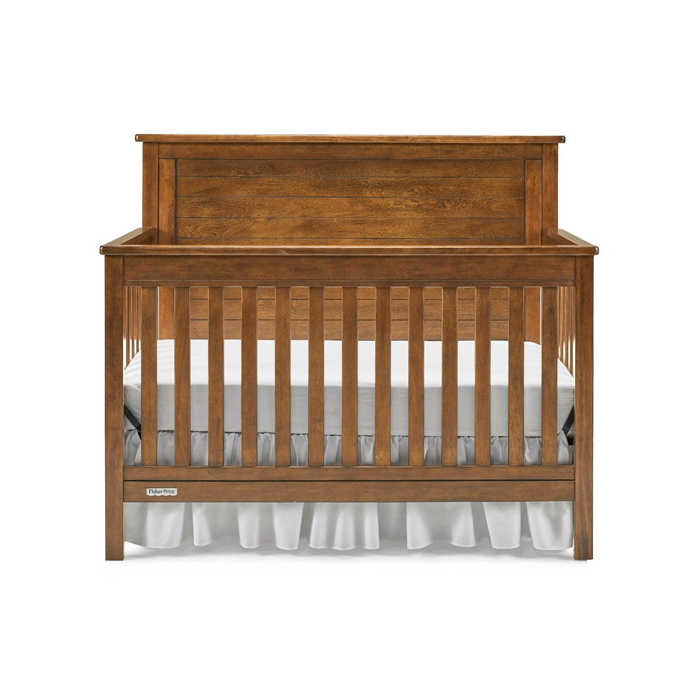 FisherPrice Quinn 4in1 Convertible Crib, Rustic Brown