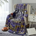 thumbnail image 3 of Football Blanket, Fans Gifts for Men Women, Purple and Black Team Color Style, 50"x60" Throw Blanket Football Merch Sports Gear., 3 of 6