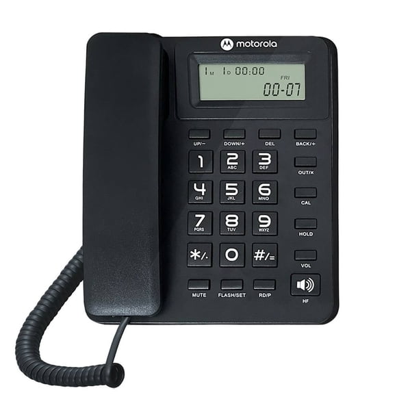 Teléfono de escritorio Motorola Alámbrico con altavoz negro