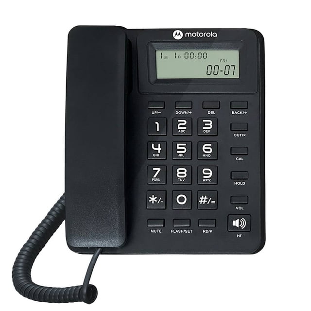 Teléfono de escritorio Motorola Alámbrico con altavoz negro