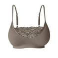 thumbnail image 4 of ZNQHFRE Women’s Solid‑Color Lace Camisole Bralette, Adjustable Thin Straps Everyday Comfort Bra Grey L, 4 of 4