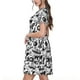 thumbnail image 2 of Balery Black White Halloween Vestidos sueltos de manga corta para mujer, vestidos de verano 2025, vestidos casuales de corte A con vuelo., 2 of 6